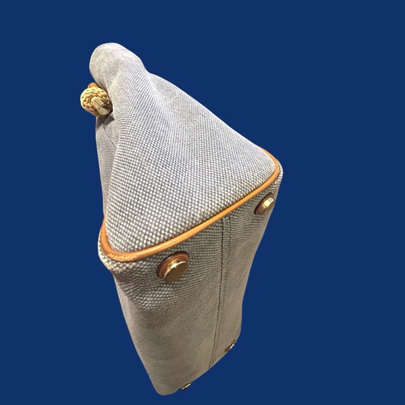 Michael Kors Gray denim Tote with Tan rope Handles - Picture 6 of 9